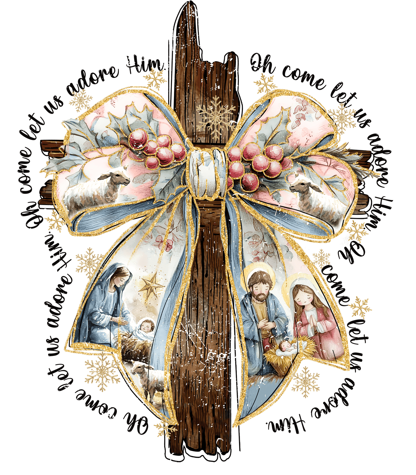 Bow and Cross with Nativity