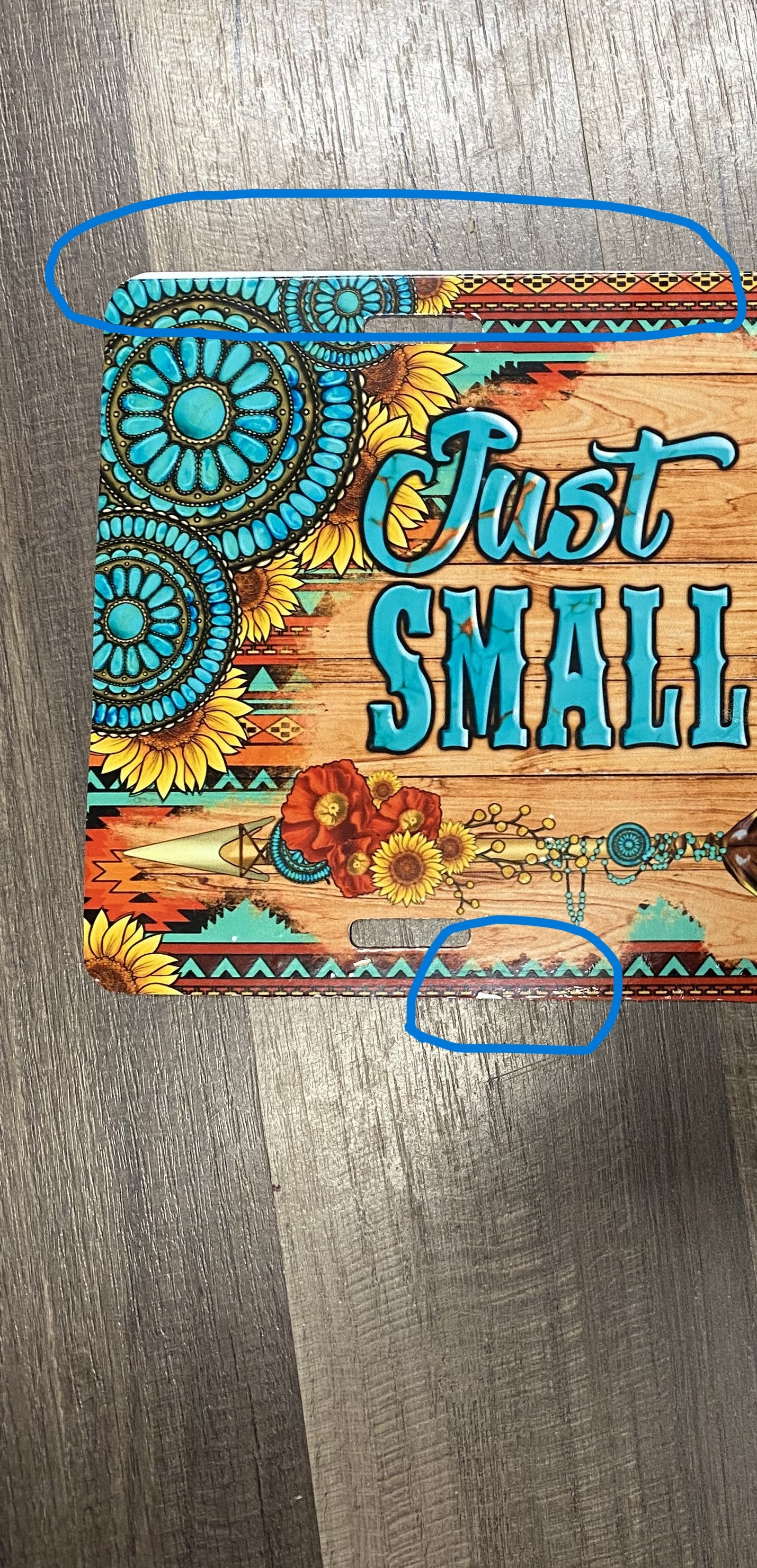 License plate JUST A SMALL TOWN GIRL