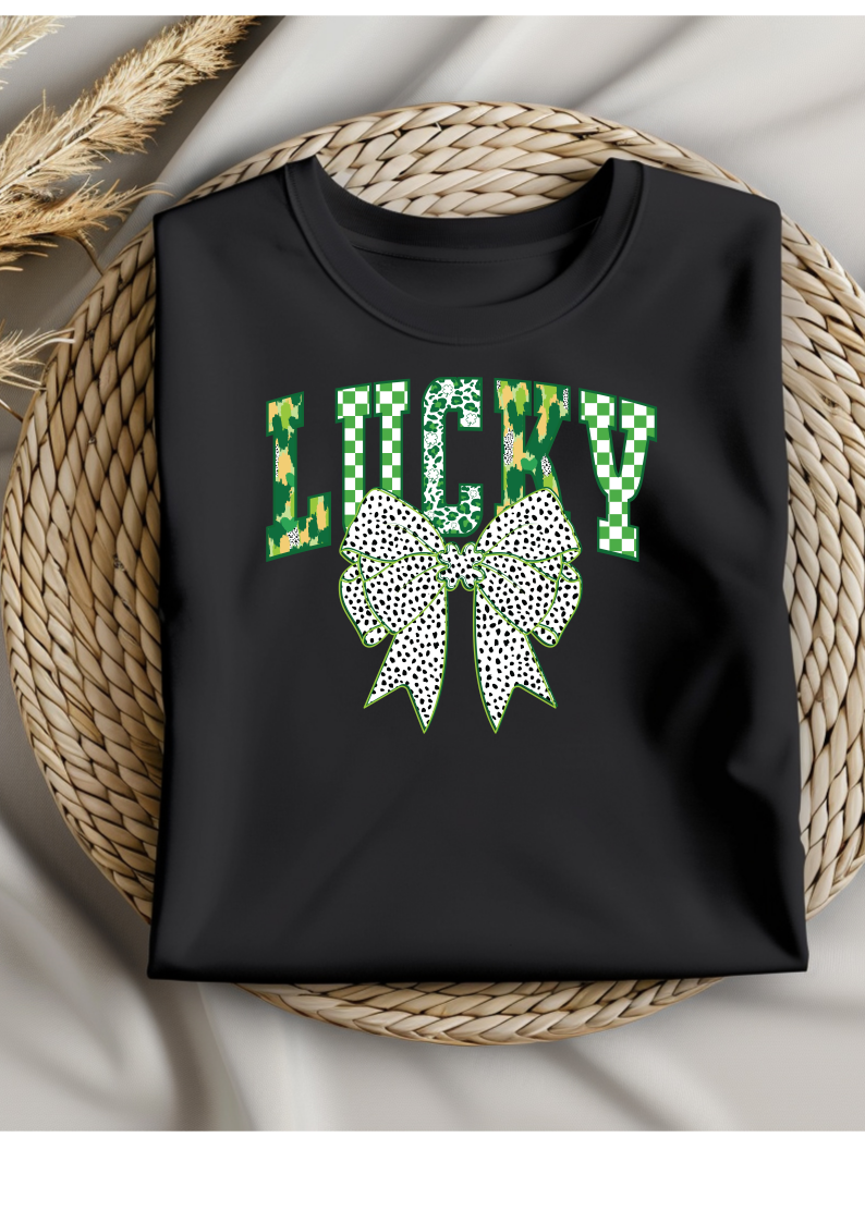 Lucky with bow