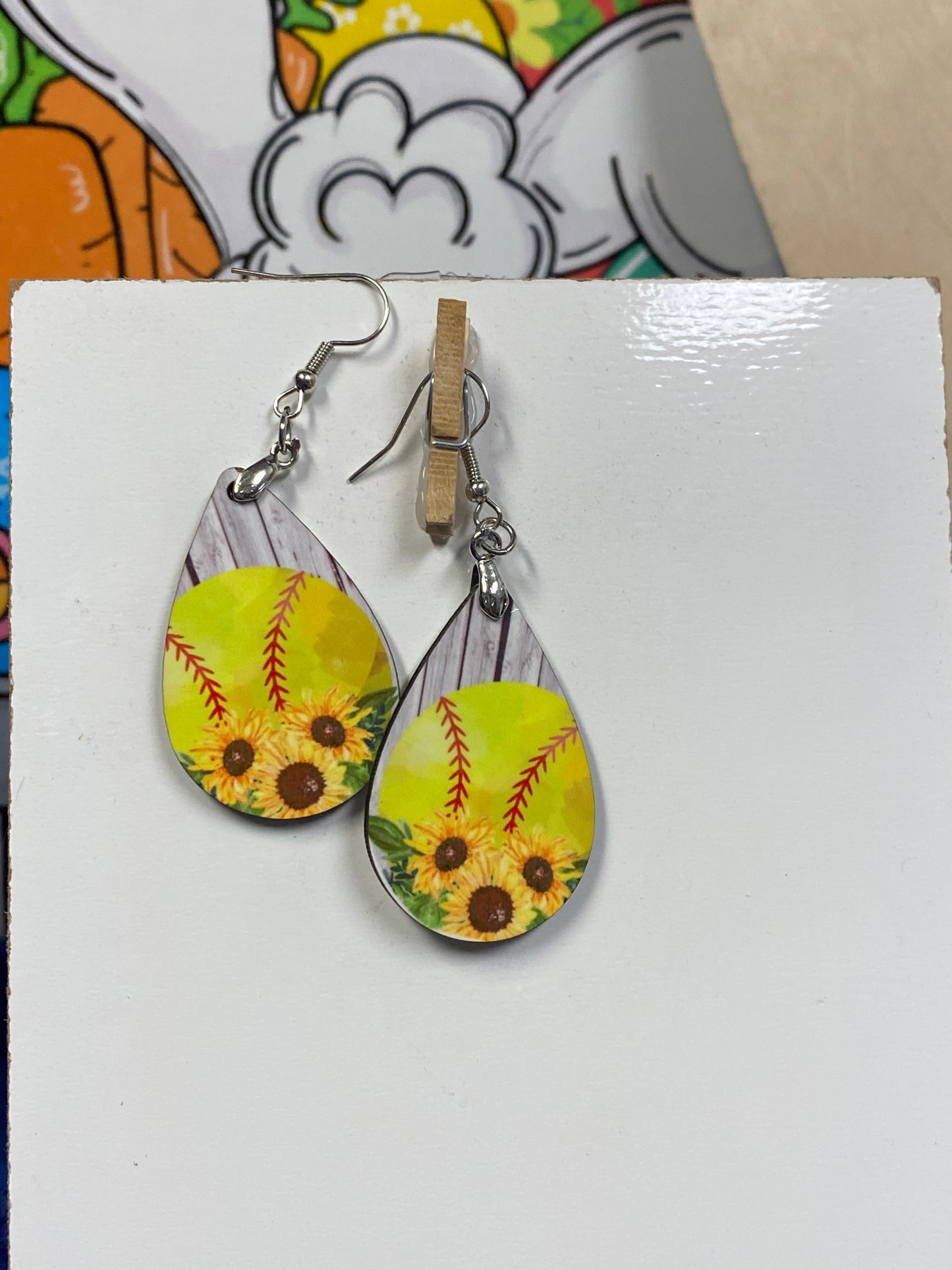 Softball earrings