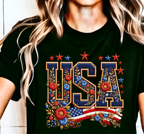 USA embroidery style shirt