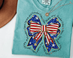 Red White Blue glitter bow Shirt