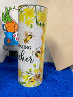 Bee teacher tumbler