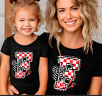 Checkered bow letter Shirt