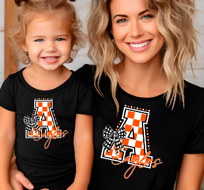 Checkered bow letter Shirt