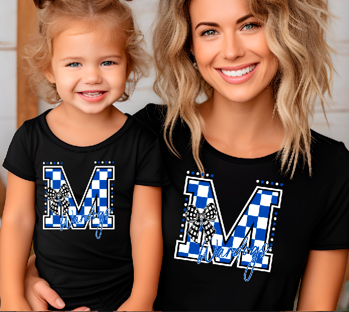 Checkered bow letter Shirt