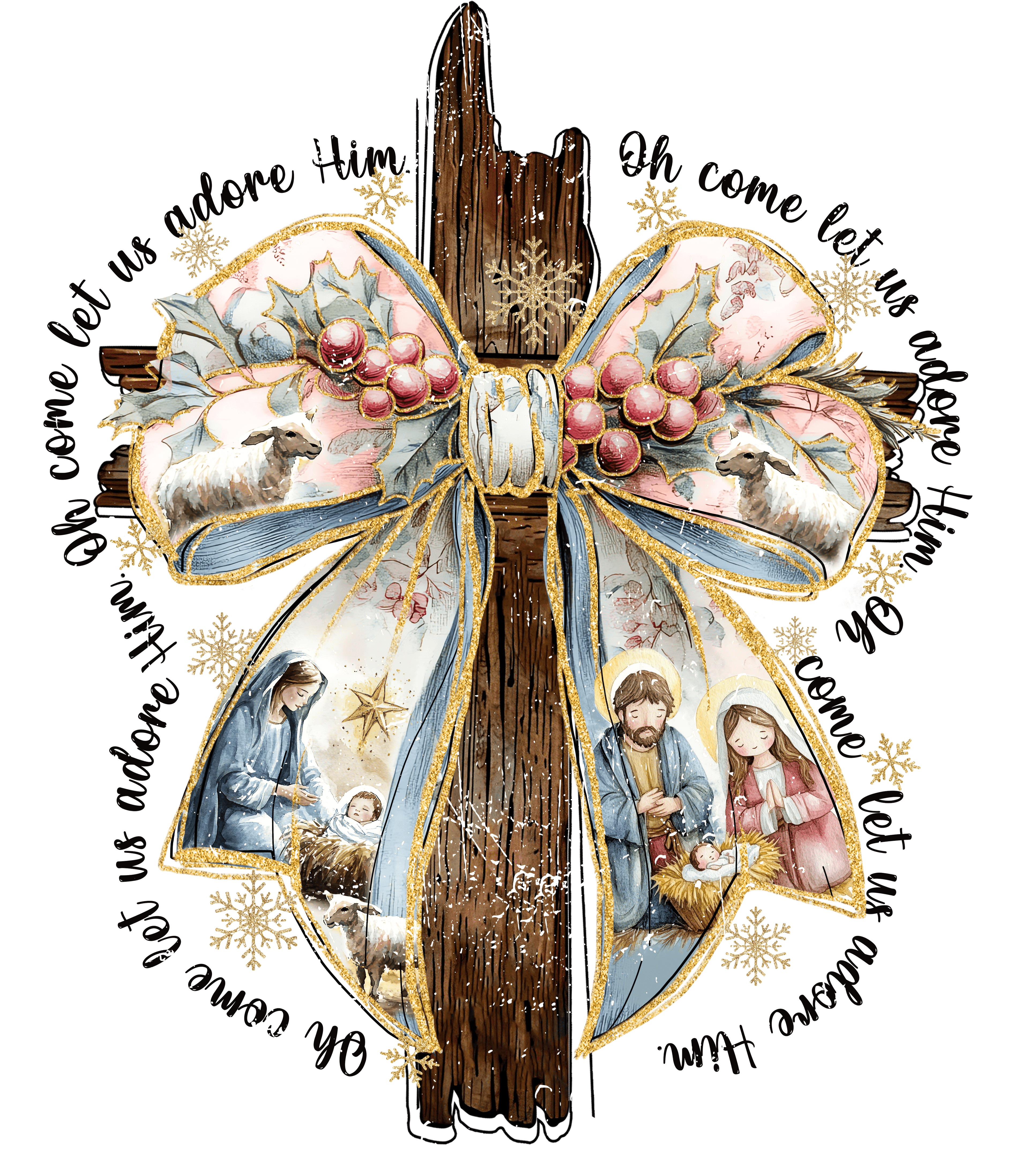 Bow and Cross with Nativity