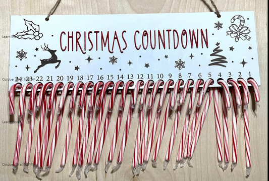 Christmas countdown with candy canes