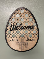 Easter egg He is Risen sign