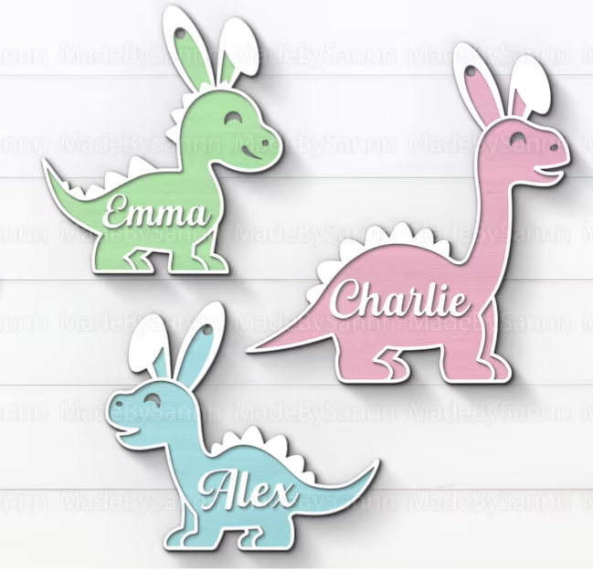 Easter dinosaur tags