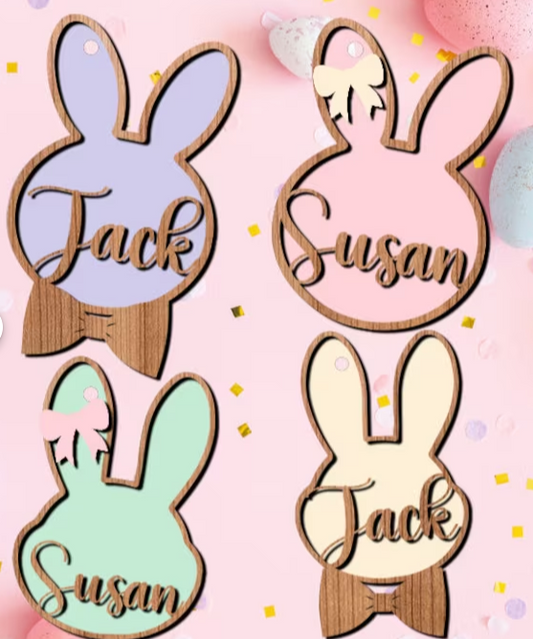 Easter name tags layered