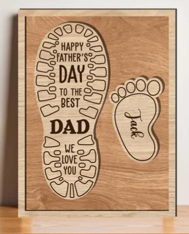 Father's Day shoe and foot prints