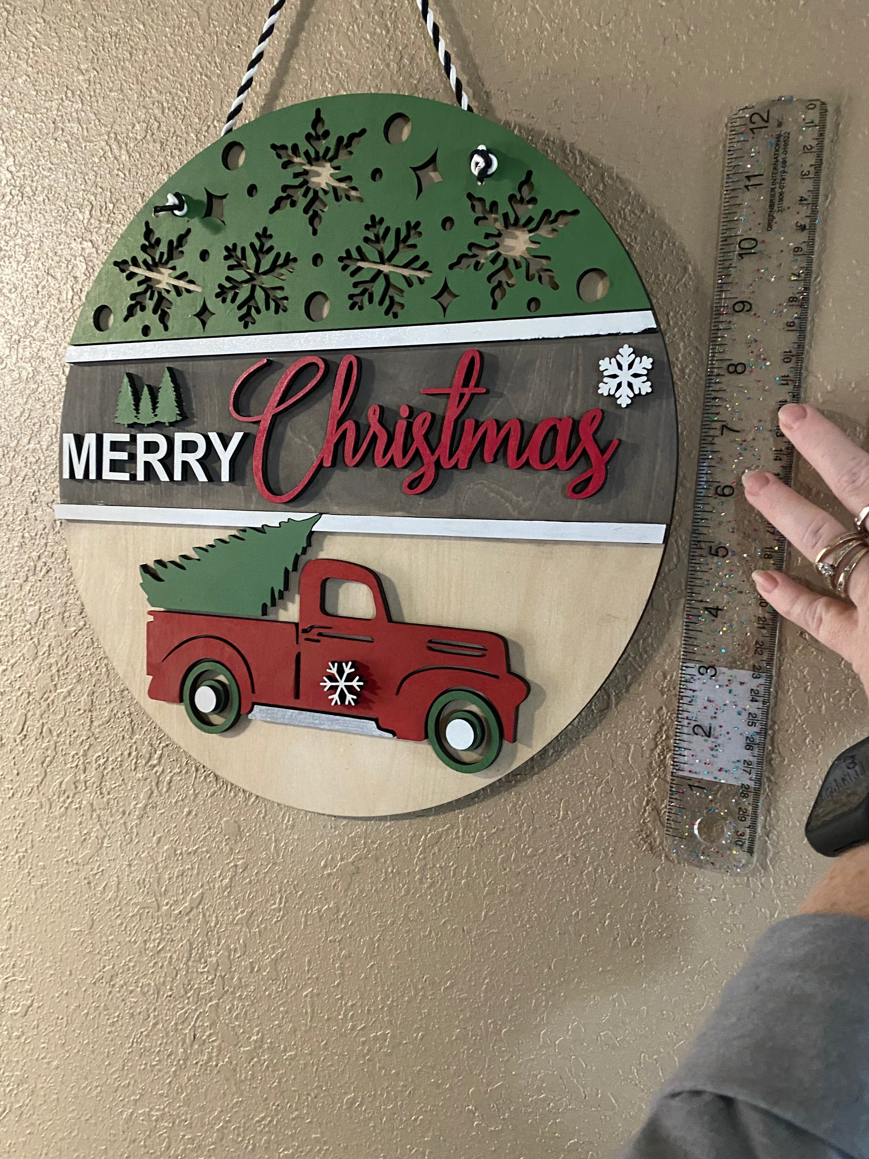 Merry Christmas red truck