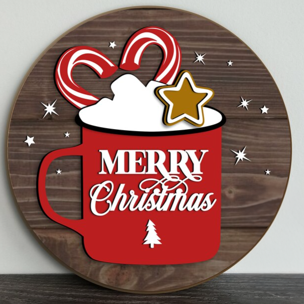 Merry Christmas with cup of cocoa