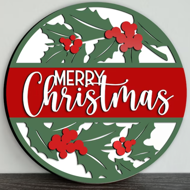 Merry Christmas with holly