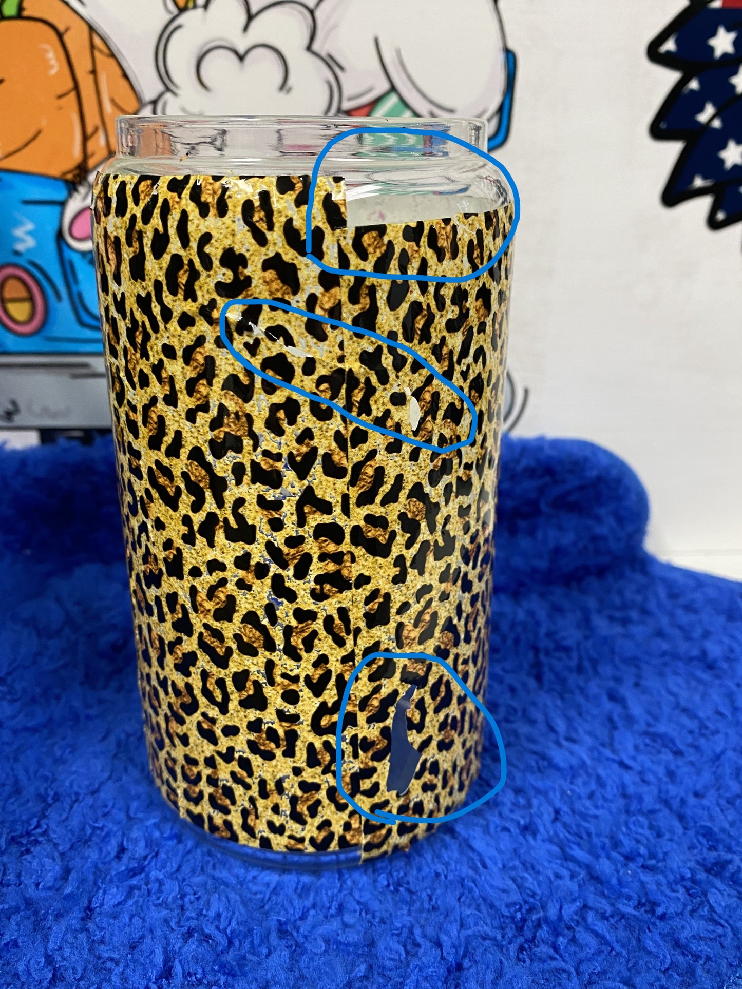 Mom life leopard glass