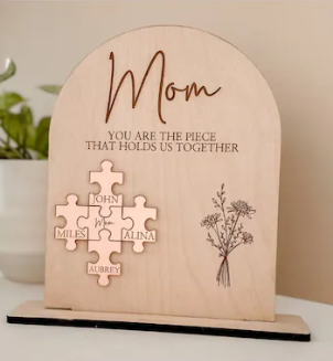 Mom puzzle shelf sitter sign