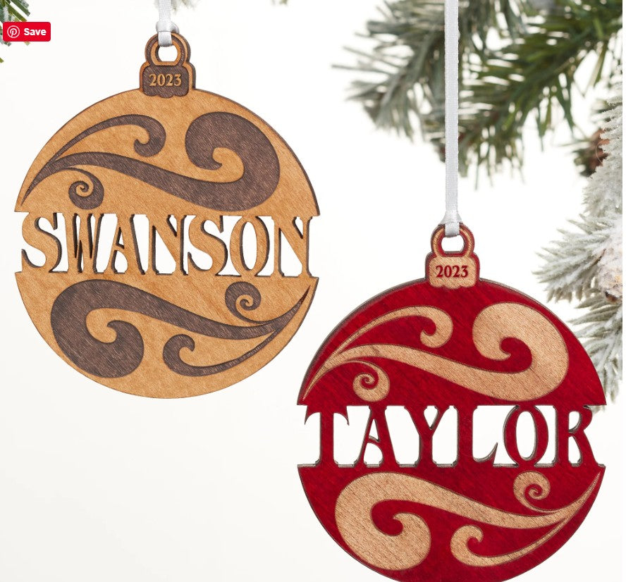 Name cutout ornament