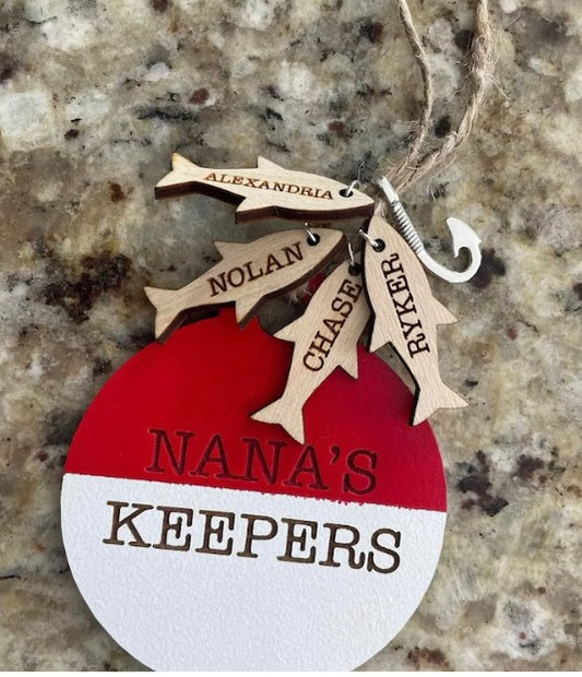 Nana's keepers bobber ornament