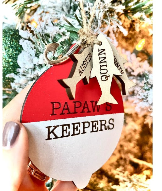 Papaw's keepers bobber ornament