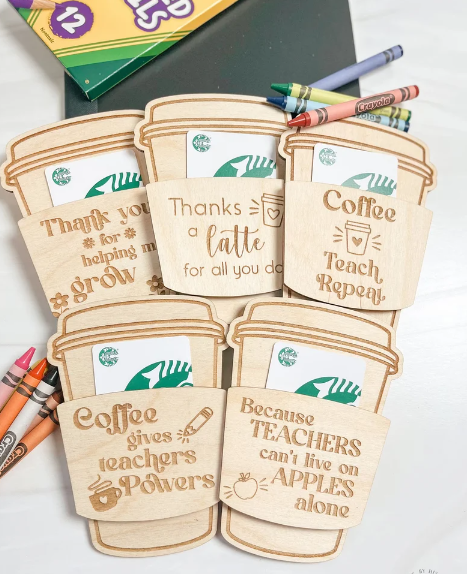 Teacher coffee gift card holder