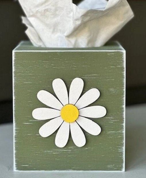 Daisy tissue box cover