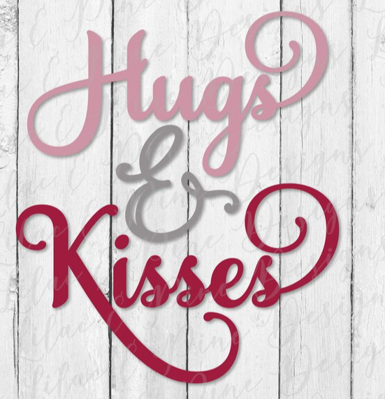 Hugs & Kisses word decor