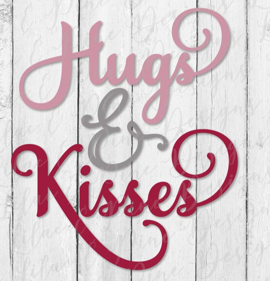 Hugs & Kisses word decor