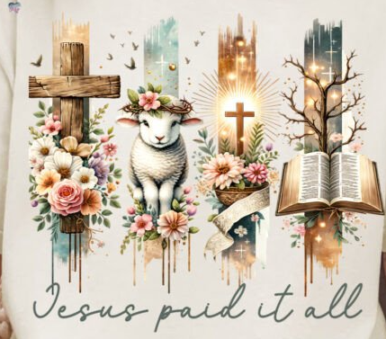 Vintage Easter Jesus paid it all