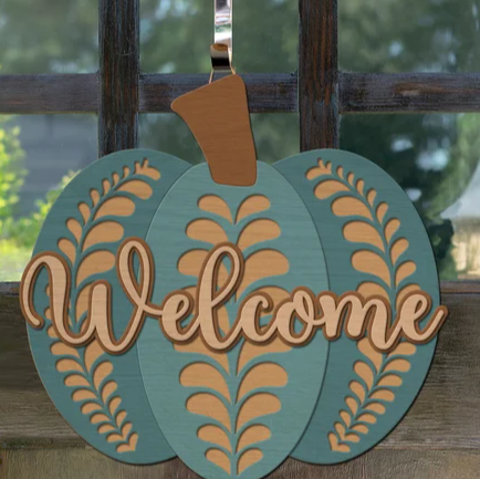 Pumpkin with welcome