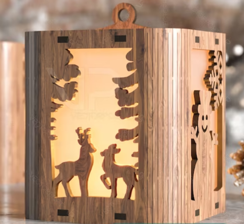 Lantern with deer