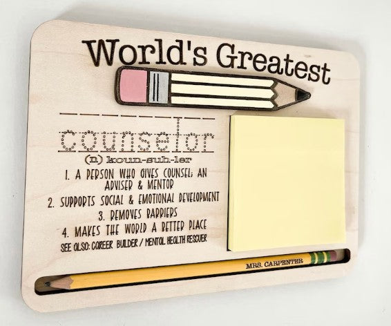 Sticky note holder "World's Greatest"